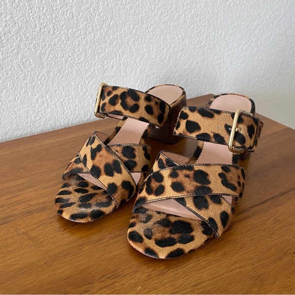 robin_plotnik's tweet card. J crew heeled leopard sandals, size 8