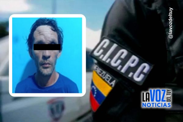 LaVozDelTuy_'s tweet card. El sujeto es señalado de robo a mano armada a una adolescente de 14 años de edad en la población de Cúa en el estado Miranda