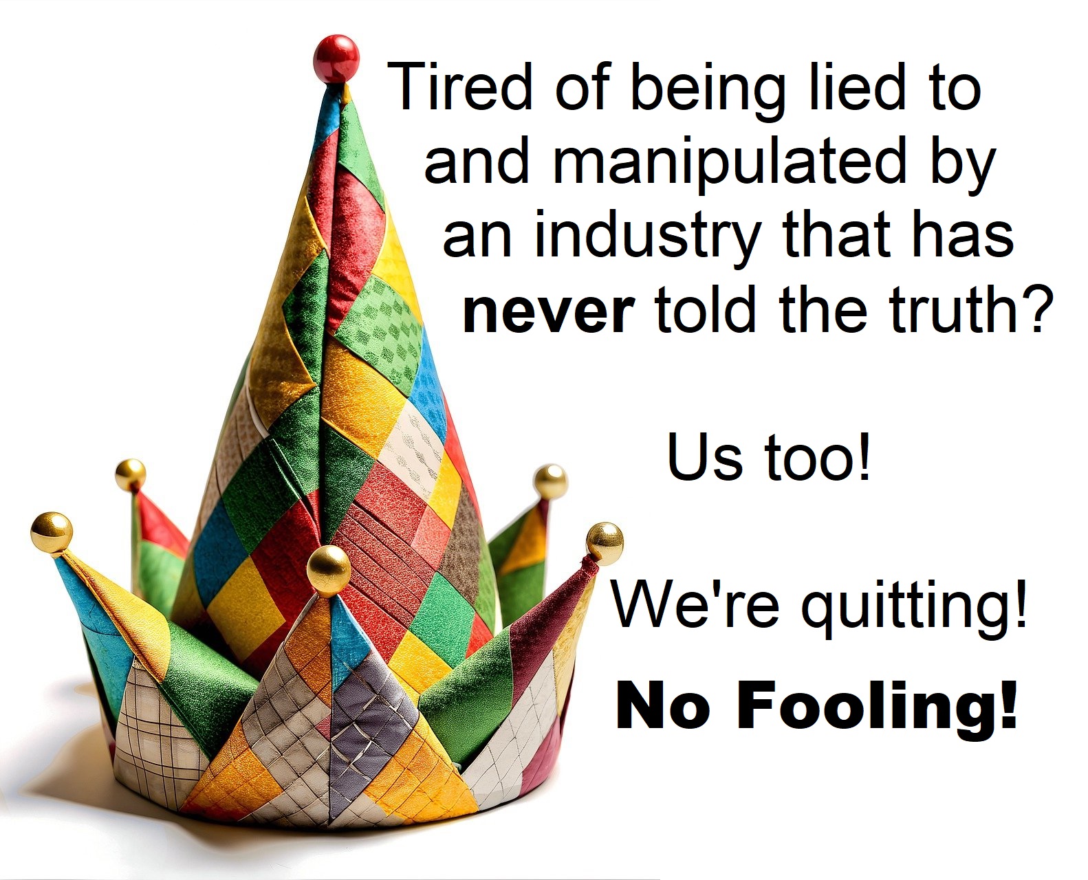 QuittersWinOrg's tweet card. People observe April Fools Day in various ways. I’m ESPECIALLY impressed by a bunch of brave folks who are using April Fools Day as their Quit Day. That ought to be a day they remember each year with...