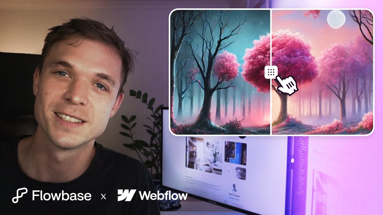 Flowbaseco's tweet card. How to add a before and after slider to your Webflow site