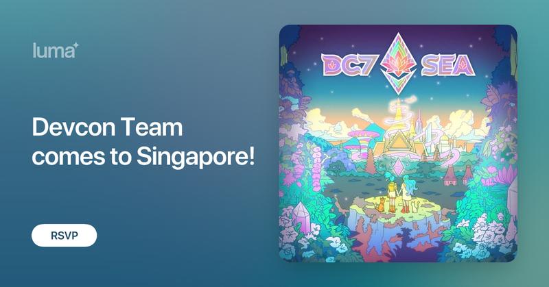 ethereum_sg's tweet card. Join us in welcoming some very special guests to the Lion City - Ethereum Foundation's Devcon Team!! On the 29th of April, we will be hosting a meet and greet…