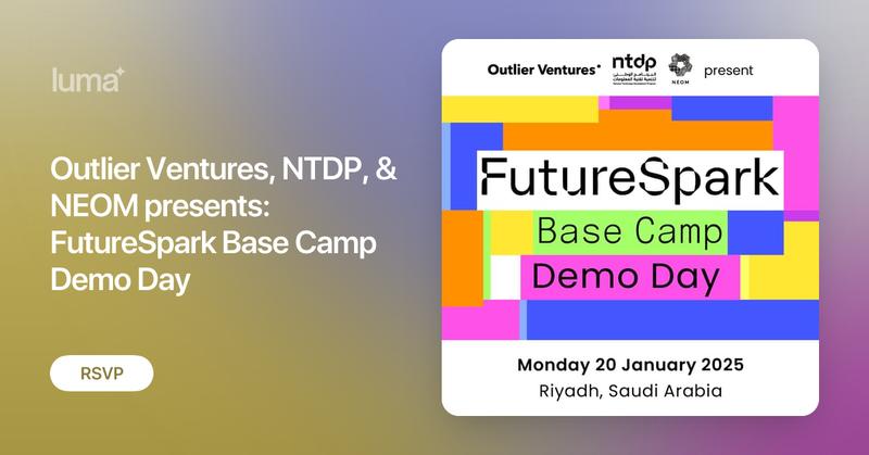 StephanApel's tweet card. Experience the Future of Web3: Join Outlier Ventures, NTDP, and NEOM for the exclusive FutureSpark Base Camp Demo Day. Witness nine groundbreaking startups…
