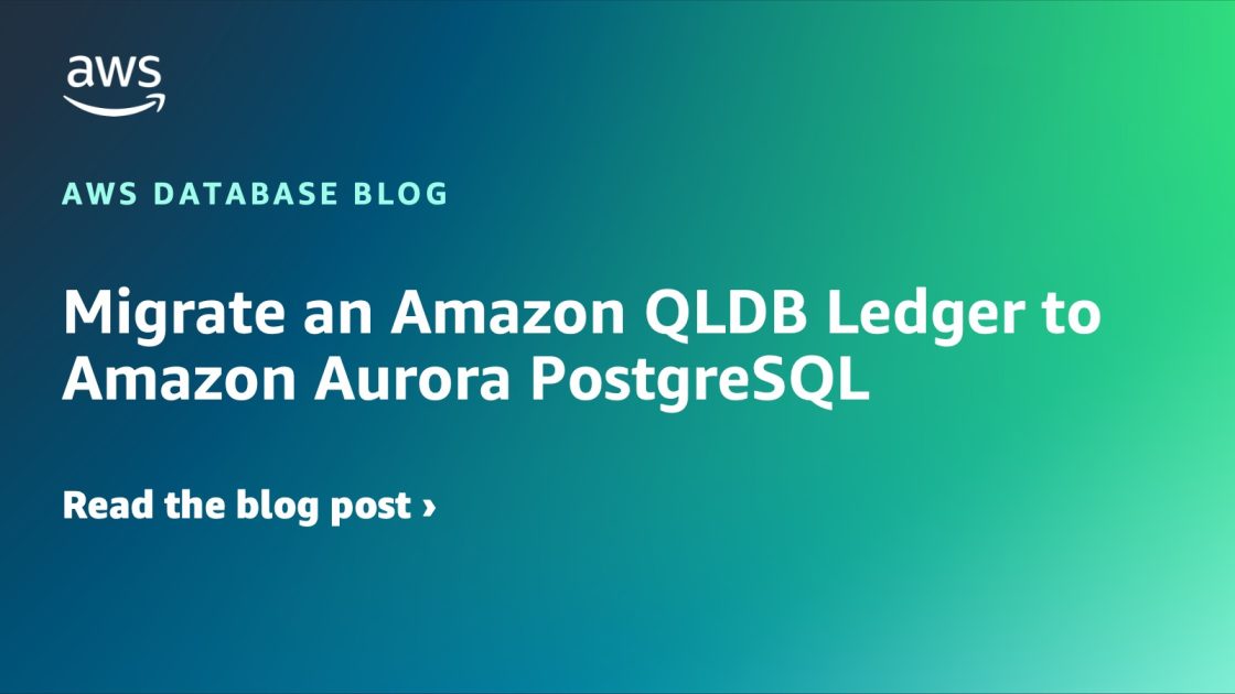 qledgerdb's tweet card. In this post, we demonstrate a process for migrating an Amazon QLDB ledger into Amazon Aurora PostgreSQL using the US Department of Motor Vehicles (DMV) sample ledger from the tutorial in the Amazon...