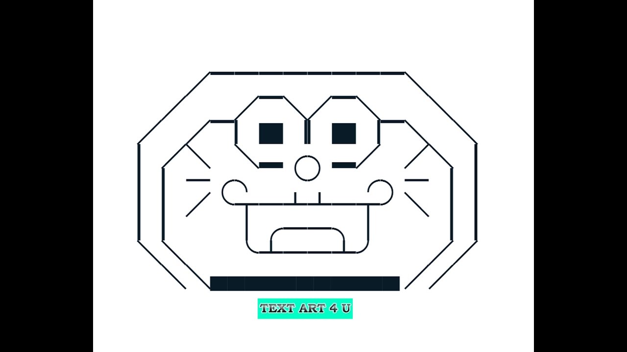 Textart4u's tweet card. Doraemon Face Ascii Text Art | TEXTART4U