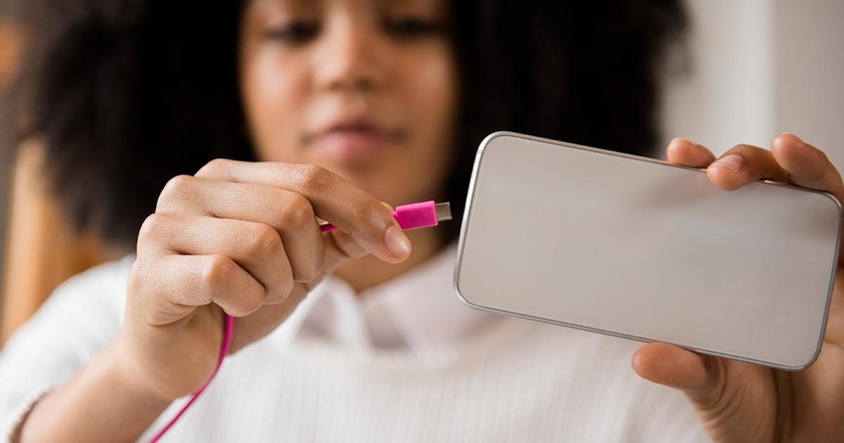 debs_hogan's tweet card. The EU has implemented a universal charger for electronic devices to reduce waste. All new devices sold in the EU must now support USB-C charging.