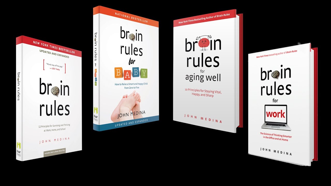 BrainRulesBooks's tweet card. Introduction to John Medina's Brain Rules book series