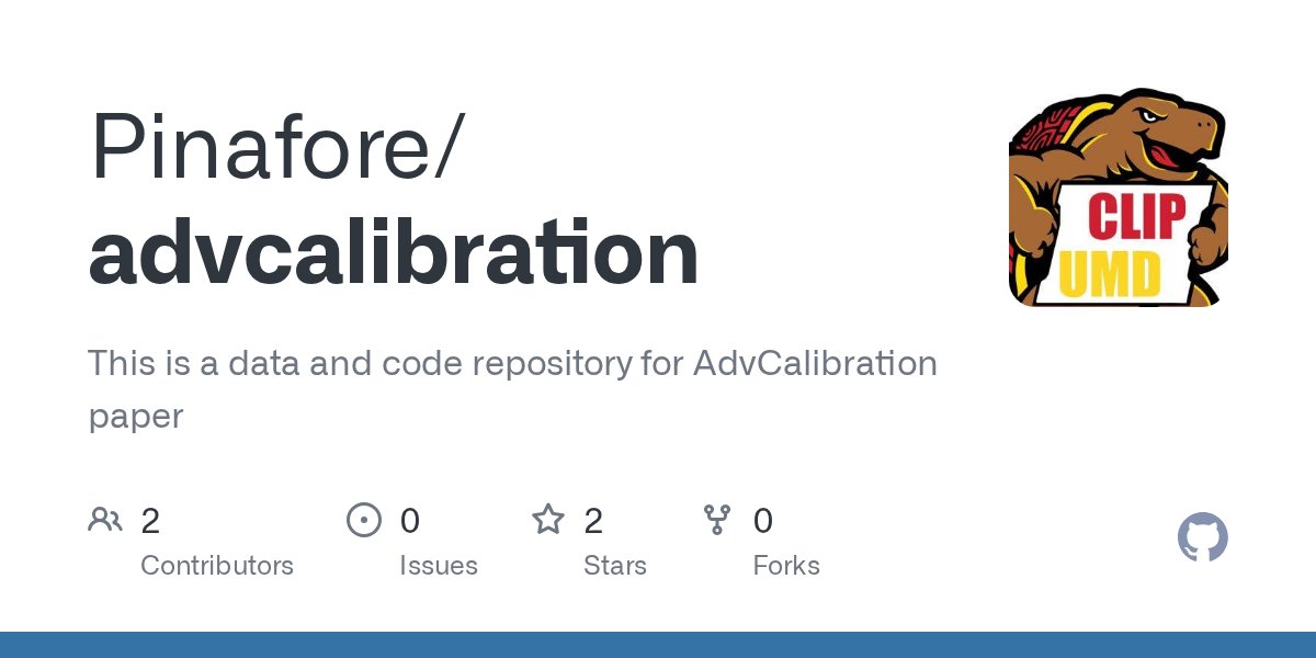 YooYeonSung1's tweet card. This is a data and code repository for AdvCalibration paper - GitHub - Pinafore/advcalibration: This is a data and code repository for AdvCalibration paper