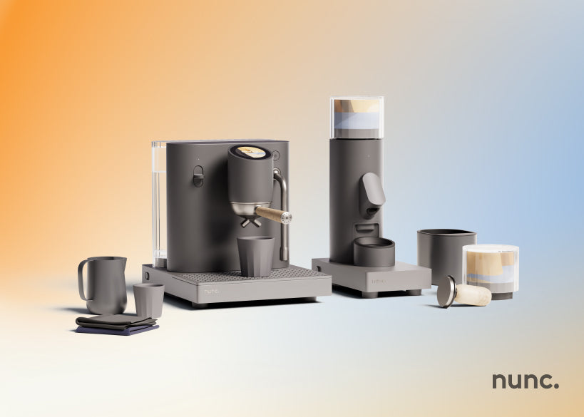 DigregorioDario's tweet card. Discover the nunc. espresso machine with grinder and sustainable coffee. Quick bean change, perfect froth, top quality. Buy now!