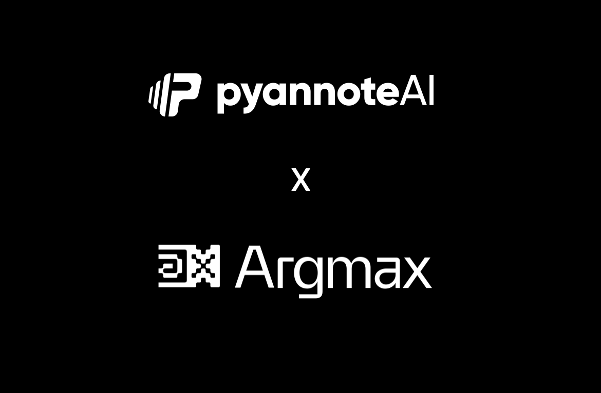 argmax's tweet card. Argmax partners with pyannoteAI, the industry-leading speaker recognition technology company. pyannoteAI's flagship commercial model is now available for on-device deployment with Argmax SDK. Our...