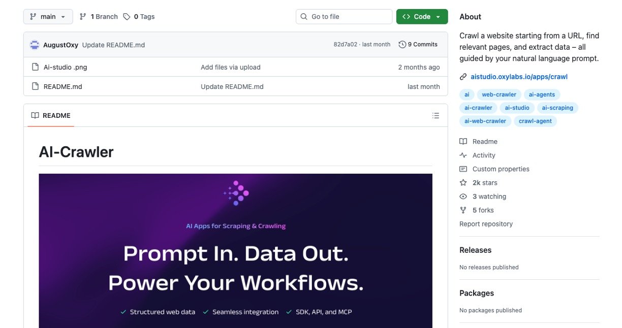 AgentsPointee's tweet card. AI-Crawler is an advanced AI-powered web crawling tool designed to extract relevant data from websites starting from any given URL. It uses natural language prompts to guide the crawl and intellige...