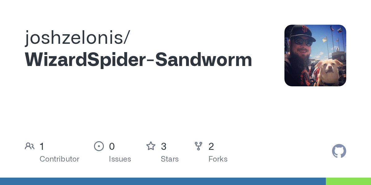 josh_zelonis's tweet card. Contribute to joshzelonis/WizardSpider-Sandworm development by creating an account on GitHub.
