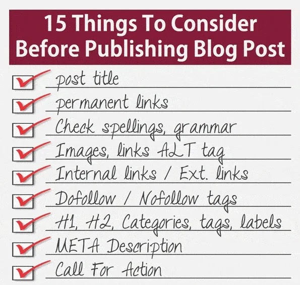 ProBlogBooster's tweet card. Preposting checklist that I use before publishing a new post. List of useful things you should do before publishing a post to reach maximum audience.