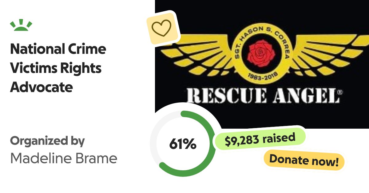 brame_madeline's tweet card. Rescue Angel®️ National Crime Victims Rights Advocate. Techniques & Strate… Madeline Brame needs your support for National Crime Victims Rights Advocate