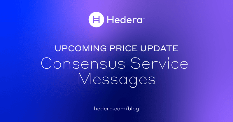 hedera's tweet card. Starting in January 2026, the price for the ConsensusSubmitMessage transaction on the Hedera network will increase from $0.0001 to $0.0008 USD. This…