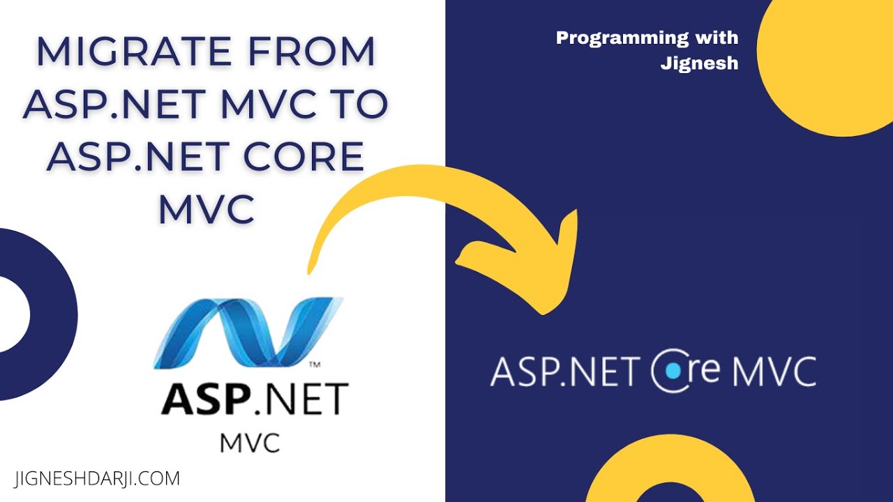 jigneshdarjicom's tweet card. Migrate from ASP.NET MVC to ASP.NET Core MVC | Configure the ASP.NET...