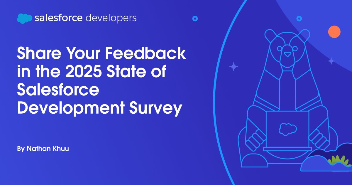 SalesforceDevs's tweet card. The State of Salesforce Development Survey is conducted annually to understand the evolving landscape of the development experience on the Salesforce Platform.