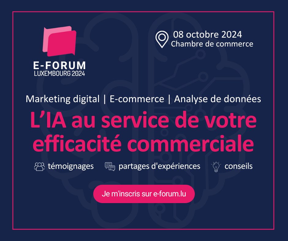 Prospec_TIC's tweet card. Participez au Congrès pour découvrir les témoignages et recommandations en E-commerce. Rendez-vous le 06 octobre à la Chambre de Commerce Luxembourg.