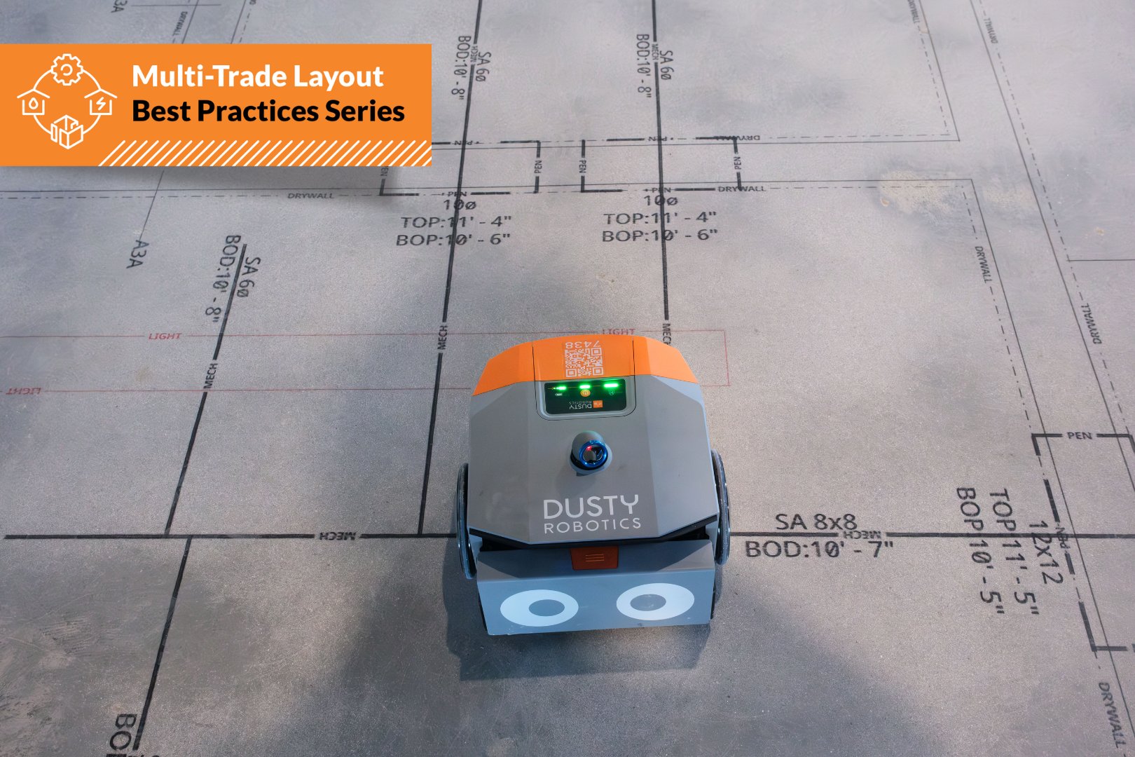 DustyRobotics's tweet card. Multi-Trade Layout Best Practices Series #3