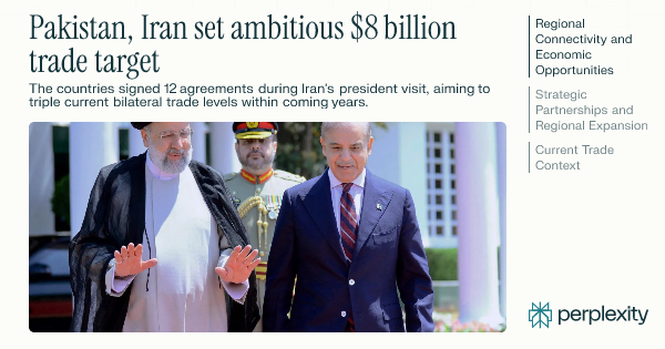 _navnitkumar's tweet card. Pakistan and Iran on Sunday set an ambitious target of $8 billion in annual bilateral trade during high-level discussions on the sidelines of Iranian...