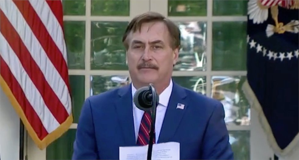 TeaPainUSA's tweet card. When President Donald Trump took the podium to deliver his daily press briefing on the coronavirus pandemic, one of the businessmen pledging to help make masks was an unusual choice: Mike Lindell,...