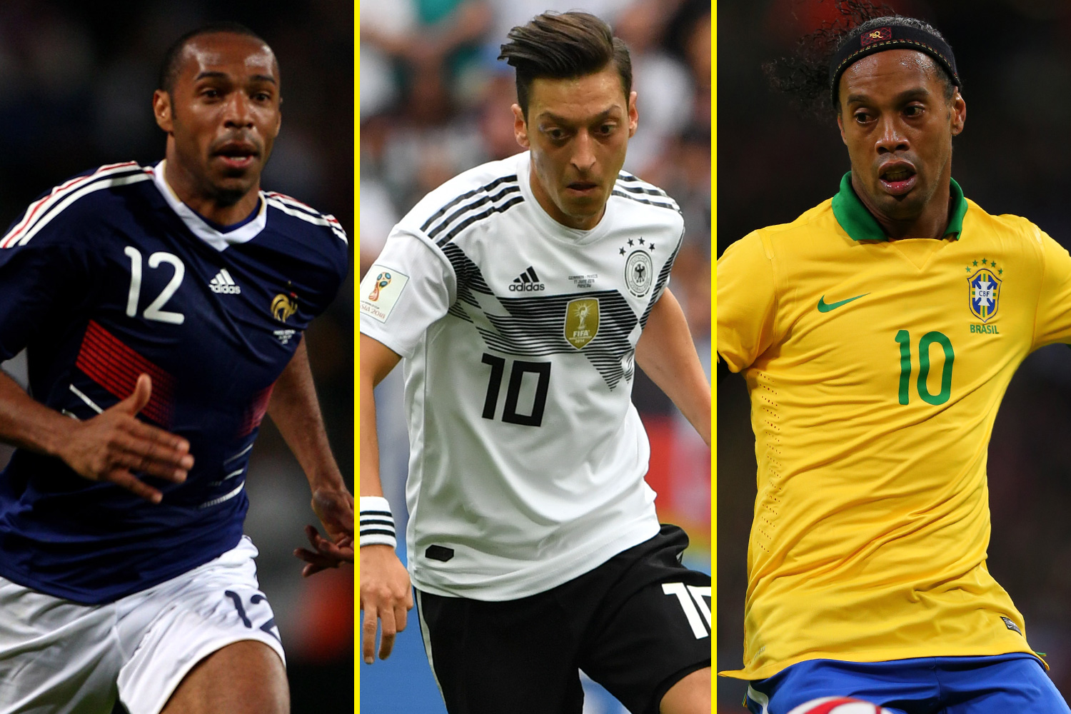 talkSPORT's tweet card. Former Ballon d’Or winner Ronaldinho and ex-Arsenal aces Thierry Henry and Mesut Ozil will spearhead a sublime line-up for the Over-35 World Cup. Organised by the Elite Players Group, it will…