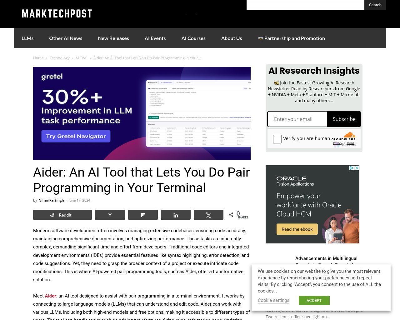 managetech_inc's tweet card. AIツールAiderは、ターミナル環境でのペアプログラミングを支援するために設計されている。 Aiderは大規