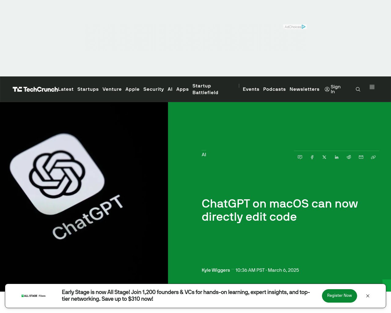 managetech_inc's tweet card. ChatGPTの最新バージョンはmacOSでコードを直接編集可能 サポートされる開発者ツール（Xcode、VS