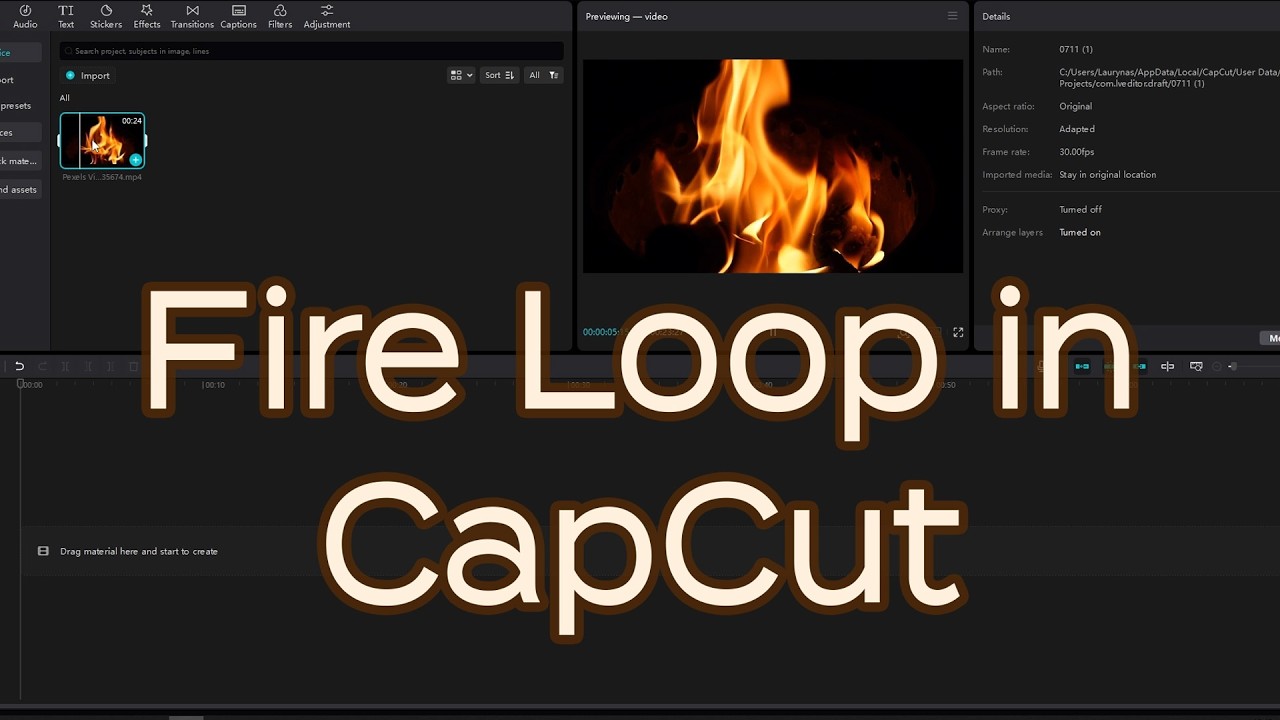 visuallaurence's tweet card. Seamless Fire Loop in CapCut