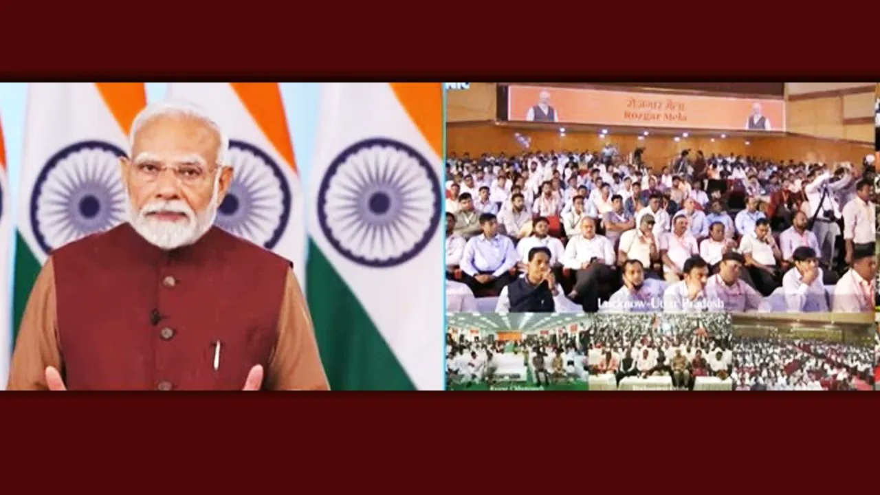 jubilee_post's tweet card. प्रधानमंत्री नरेंद्र मोदी ने शनिवार को 16वें रोजगार मेला के तहत देशभर के 51,000 युवाओं को सरकारी नियुक्ति पत्र वितरित किए। पीएम मोदी वीडियो