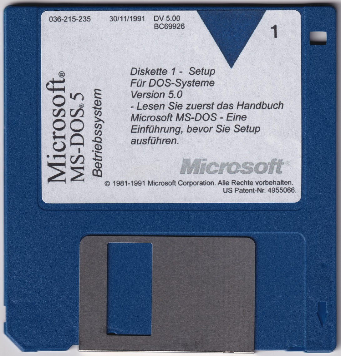 DFXThomas's tweet card. Das Betriebssystem MS-DOS 5.0 in deutscher Version.Einzelhandelsversion auf 3,5 Zoll DD Disketten, 720KB.- 3 x MFM Sektor Images (.img)- 3 x JPG-Scans der...