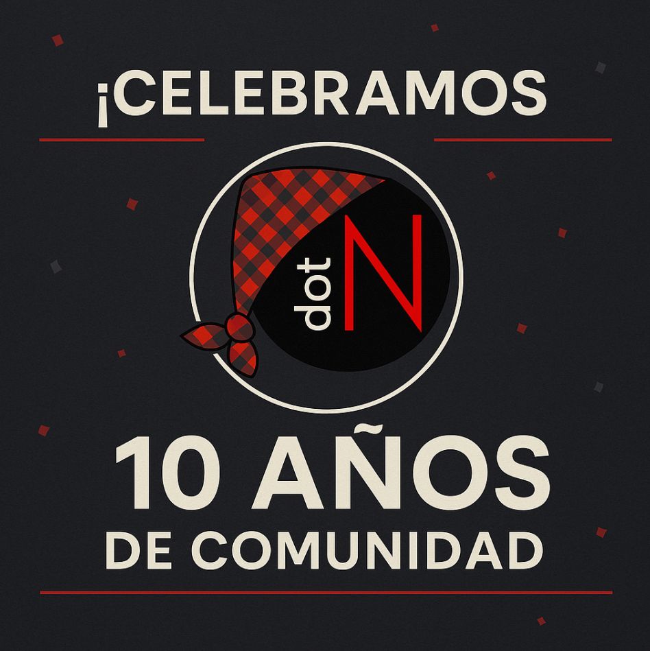 dotnetters's tweet card. Celebramos 10 años de DotNetters 👏 🎉 La comunidad cumple 𝟭𝟬 𝗮ñ𝗼𝘀 y queremos celebrarlo contigo 🎉 Es increíble pero ya han pasado 10 años desde que 𝗗𝗼𝘁𝗡𝗲𝘁𝘁𝗲𝗿𝘀 se constituyó como...