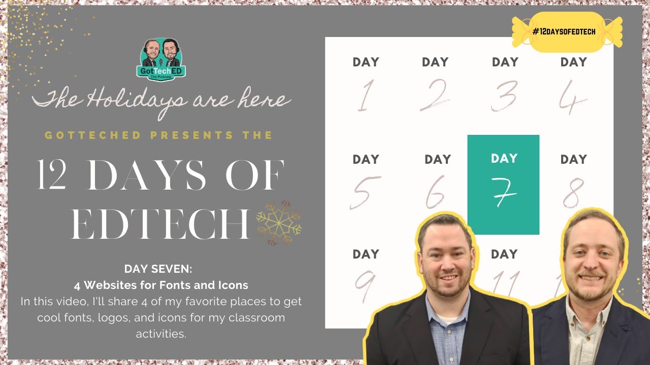 NickGotTechEd's tweet card. 12 Days of Edtech Day 7: 4 Websites for Fonts and Icons