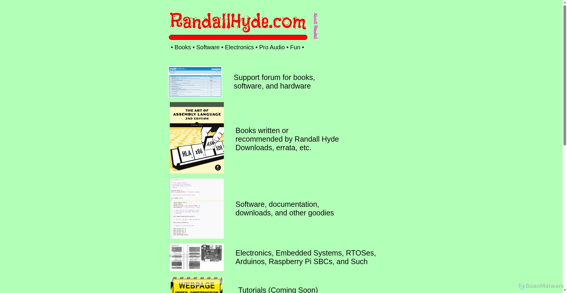 scanmalware's tweet card. ✅ Low Risk - http://www.randallhyde.com/