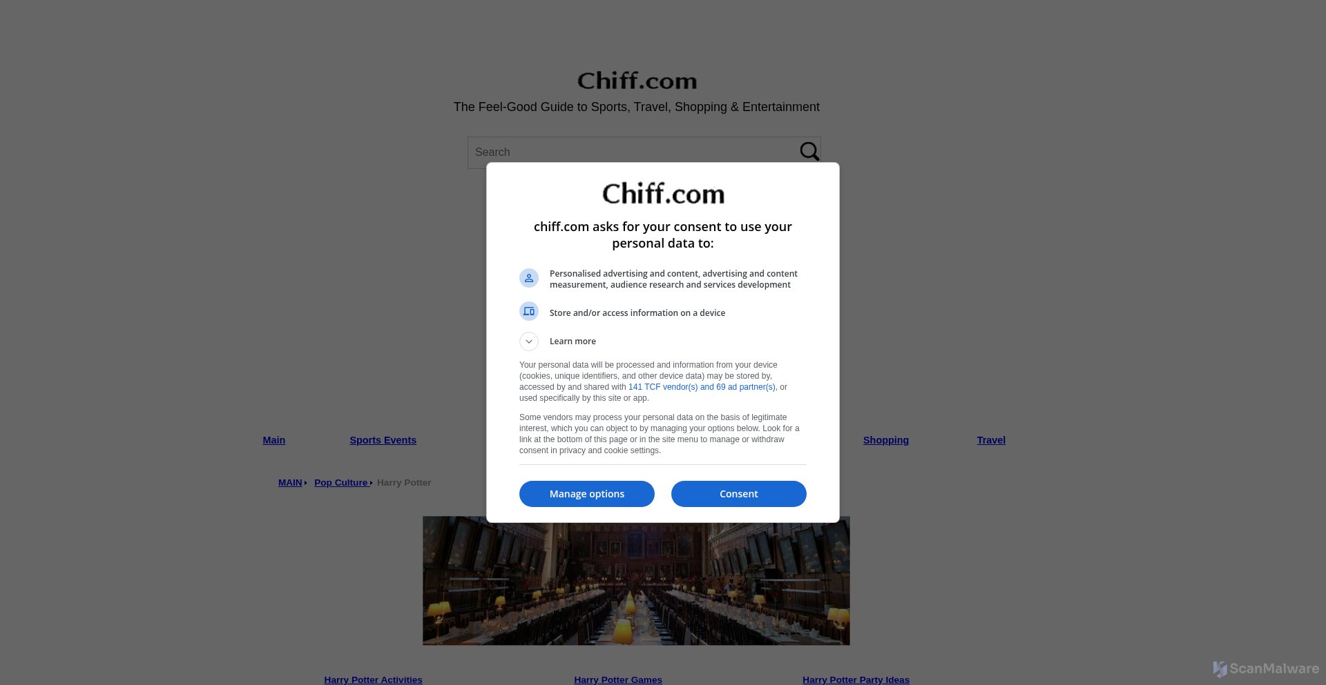 scanmalware's tweet card. ✅ Low Risk - https://www.chiff.com/pop-culture/harry-potter.htm
