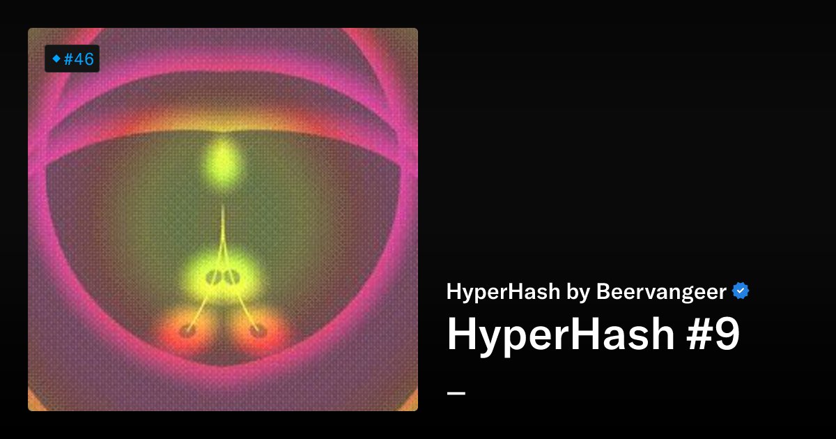 NFT_WhaleAlert's tweet card. Art Blocks Collection: Curated Heritage Art Blocks Collection: Curated series 2 Project Description: HyperHash explores the possibilities of representing abstract data on Ethereum as intuitive color...