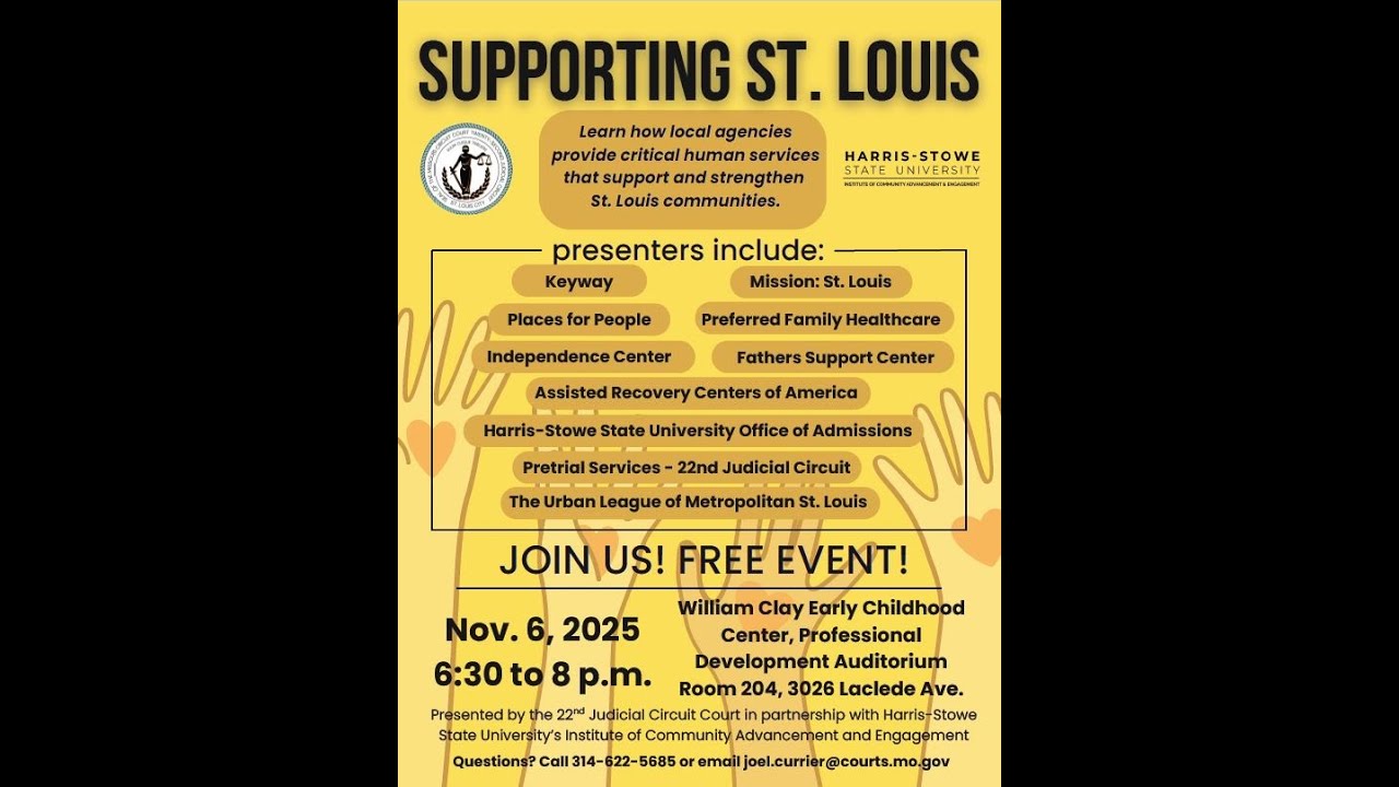 22ndCircuitSTL's tweet card. Supporting St. Louis, a presentation at Harris-Stowe State University