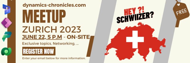 DynamicsChronic's tweet card. Did you miss the opportunity to register for the latest Dynamics Chronicles Meetup? No worries, another date is scheduled for June 22th, still in Zurich! Come join us to discuss current topics around...