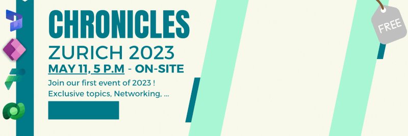 DynamicsChronic's tweet card. 📣Attention all #dynamics365 and #powerplatform enthusiasts from Switzerland! Get ready for an exclusive Dynamics Chronicles ON-SITE meetup in Zurich on May 11th, 2023 ! Let's join us for a session...