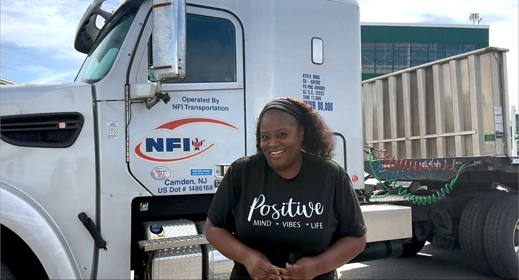 TruckerTalk's tweet card. SPONSORED BY NFI INDUSTRIES Tareena, a professional driver for NFI, remembers the first day she walked into trucking school. “One of the instructors said