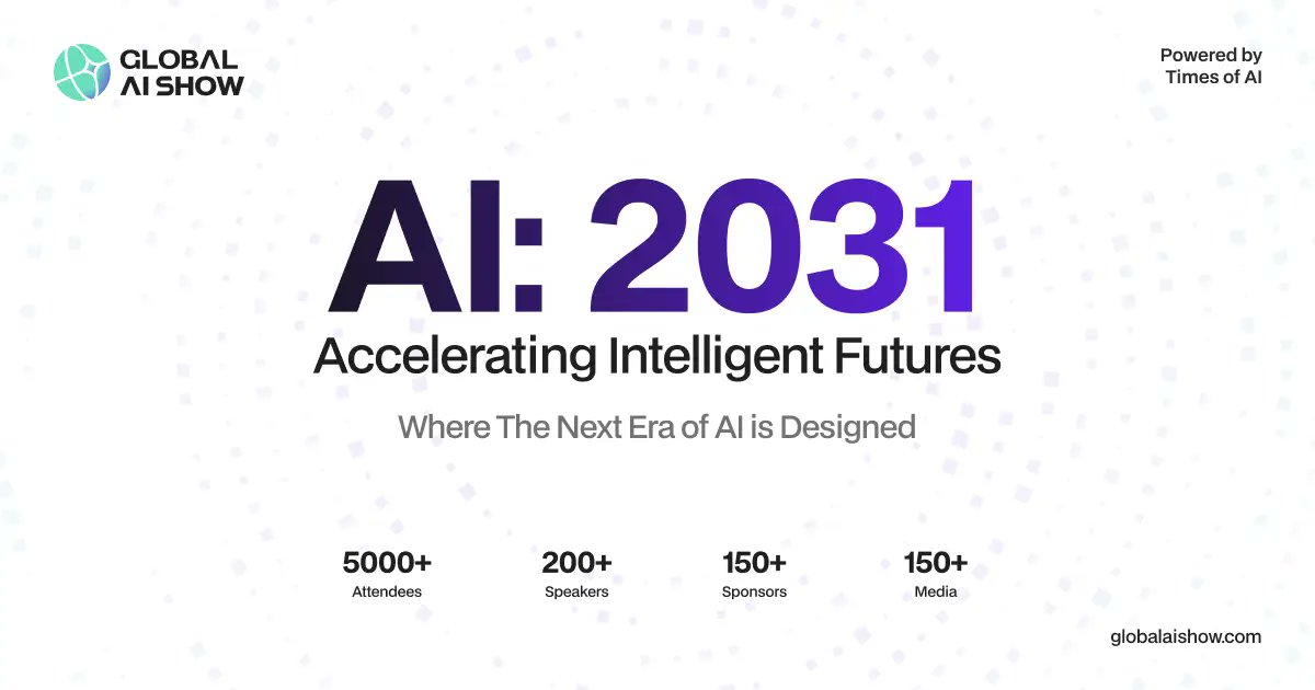 RubeshKumarPR1's tweet card. Join the Global AI Show, where top minds shape the future of AI & smart tech. Discover innovations, insights & trends aligned with Vision AI 2031.