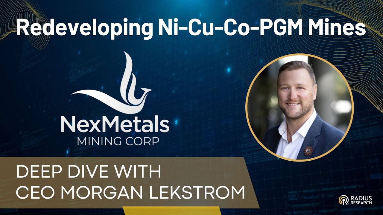 RadiusResearch's tweet card. Nexmetals Mining (NEXM) CEO Morgan Lekstrom Reopening Past Producing...