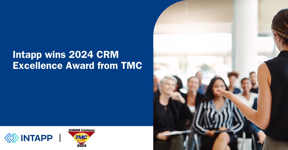 intapp's tweet card. Intapp DealCloud has been awarded a 2024 CRM Excellence Award by TMC. The platform helps firms discover, win, and execute more business by providing a unified way to manage deals and relationships.