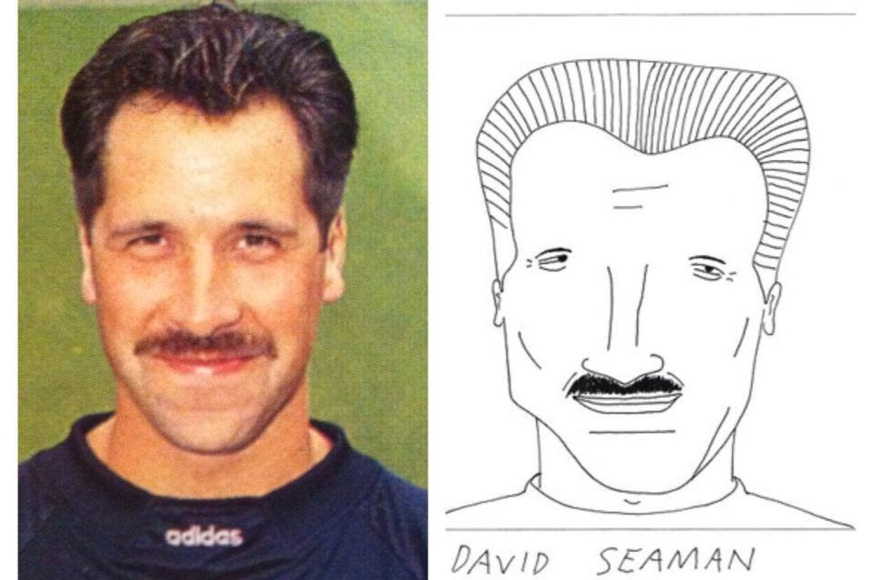 LessonsOnEFL's tweet card. When we discovered illustrator Sean Ryan had drawn every single player from the 1994 Premier League sticker album, this was the next logical step. Check out the full collection at BadlyDrawnFootbal...