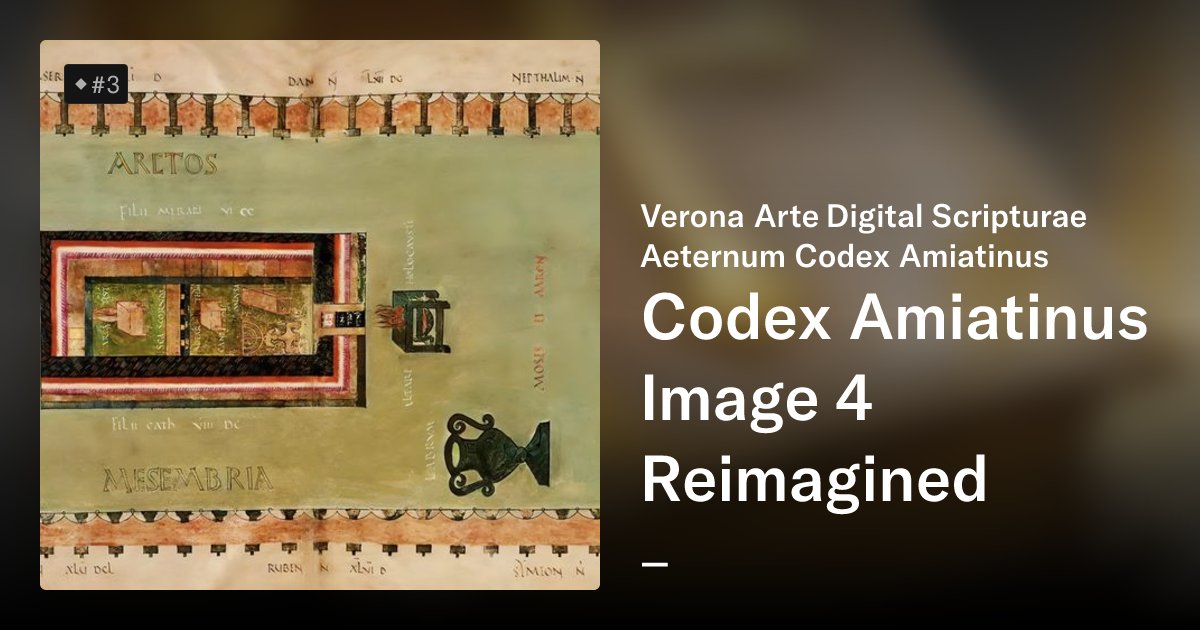 ElijahTartaria's tweet card. The 'Verona Arte Digital Scripturae Aeternum Codex Amiatinus' collection is a unique blend of restoration and reimagination, carefully preserving the sanctity of the original scriptures crafted by...