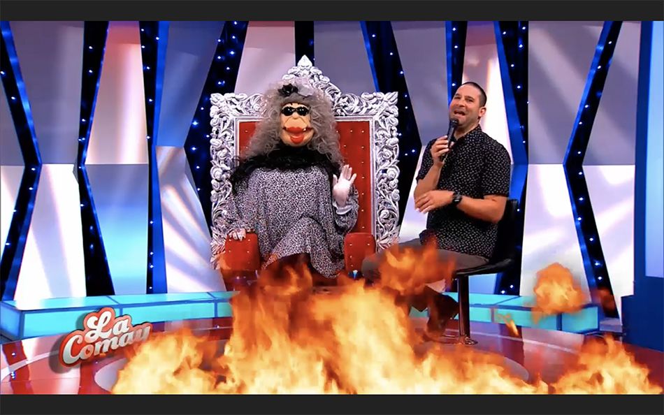 SharePicsVids's tweet card. Responds to complaint about MegaTV show ‘La Comay’