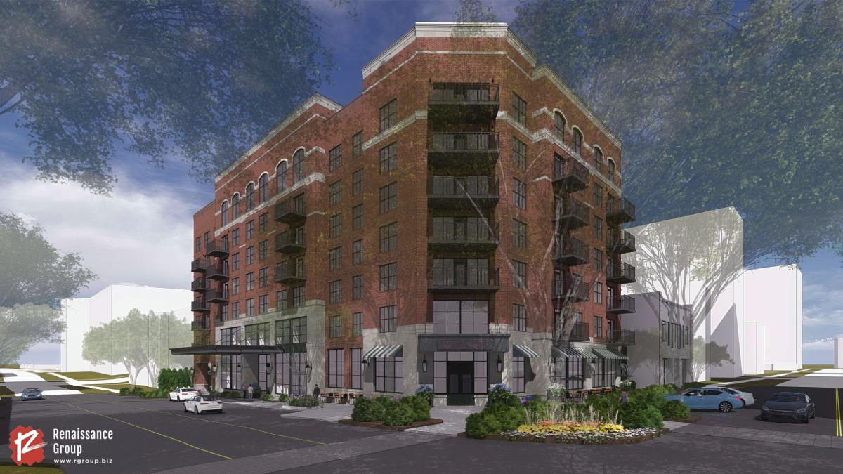 UpstateBiz's tweet card. Windsor Aughtry Co. plans to build a seven-story hotel at the intersection of South Main Street and East McBee Avenue in downtown Greenville.
