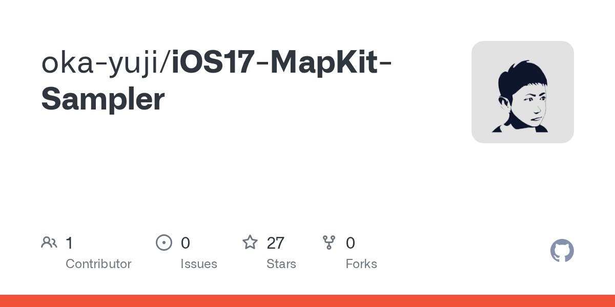 oka_yuuji's tweet card. Contribute to oka-yuji/iOS17-MapKit-Sampler development by creating an account on GitHub.