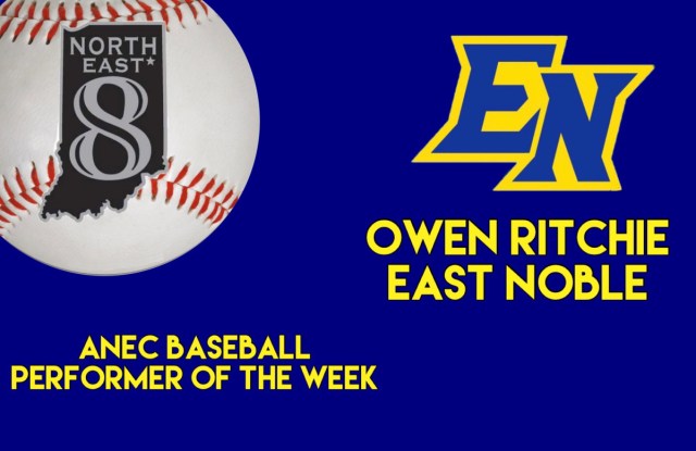 SamTheManFrick's tweet card. East Noble’s Owen Ritchie is your ANEC Baseball Performer of the Week. 2,600 votes were submitted via Google Forms and 595 of them went to Ritchie who went 1-3 with an RBI single, a Stolen Base, an…