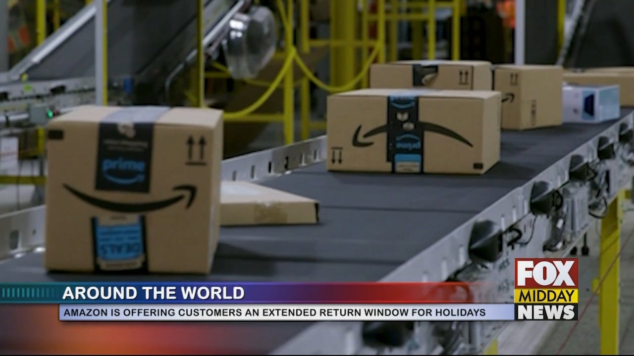 WFXBFOXTV's tweet card. Amazon plans to offer customers an extended return window for the holiday season. For most items purchased through December 31, returns will be accepted through January 31 for a refund. Products must...
