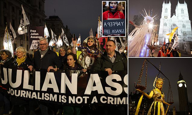DefendAssange's tweet card. Around 2,000 supporters from the Don't Extradite Assange Campaign met at Lincoln's Inn Fields near Holborn before marching past Parliament Square at 6pm.